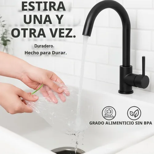 Vista 5 de 20 cubiertas para cuencos - cubiertas de alimentos de plástico reutilizables con elástico, ideales para la fermentación del pan y almacenamiento