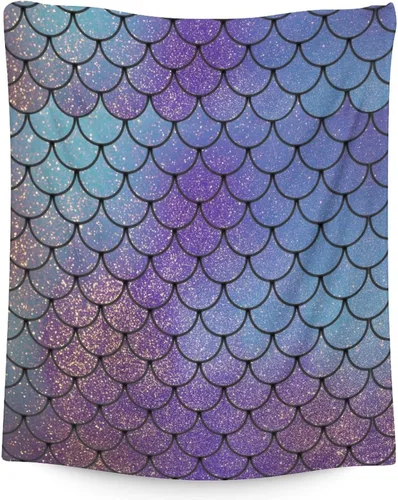 Vista 10 de Mercuryelf Manta de sirena suave, mullida y cálida, 30 x 40 pulgadas, manta pequeña para regazo y cuna, regalo para los amantes de las sirenas