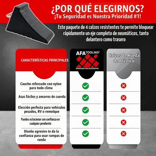 Vista 5 de AFA Tooling 8T - Calzones para ruedas resistentes, paquete de 4, dos pares y asas de acero 4 Pack Extra Large