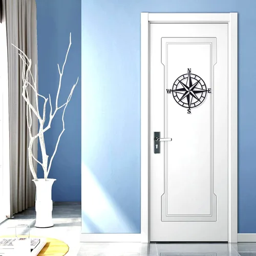 Vista 7 de Brújula náutica decorativa de metal de 11 pulgadas, decoración de pared, sala de estar, dormitorio, oficina, porche, jardín, patio, letreros