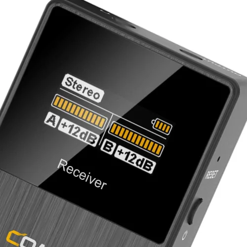 Vista 9 de Micrófono lavalier inalámbrico COMICA BoomX-D2 para iPhone, cámara Android, sistema de micrófono de solapa dual con 2 transmisores, rango estable