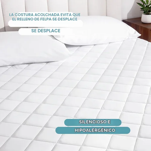 Vista 8 de Bare Home Cubrecolchón acolchado (individual) – Funda de colchón refrescante – Fácilmente lavable – Funda elástica ajustable para colchón – Elástico
