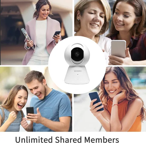 Vista 8 de XODO Cámara de seguridad inalámbrica, E6 IP 1080P HD Plug-in Cámara WiFi interior para seguridad del hogar/monitor de bebé/mascota/niñera, detección