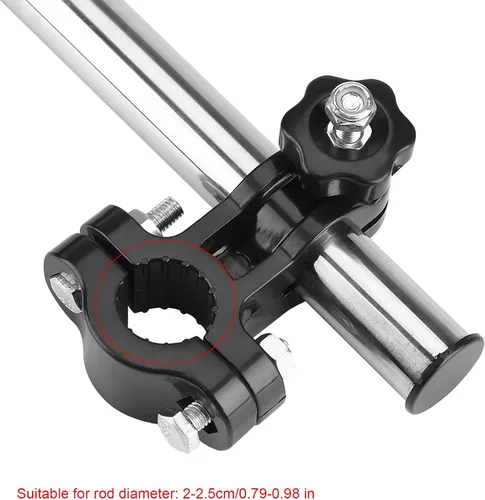 Vista 6 de Soporte de montaje de paraguas ajustable de 360°, soporte de montaje elástico de acero inoxidable, soporte de conector de paraguas para cochecito
