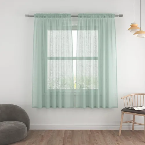 Vista 66 de UPOPO Paneles de Cortina Beige Pequeños Cortinas Transparentes de Gasa de 16 Pulgadas de Largo Cortinas de Cocina de Voile con Textura de Lino