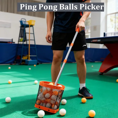 Vista 2 de WIGERLON Recogedor de pelotas de ping pong con capacidad para 150 bolas, selector de pelota de tenis de mesa para entrenamiento, recogedor