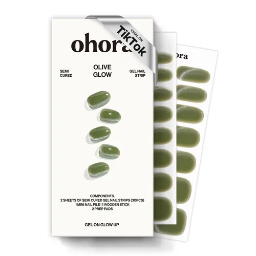 Vista 36 de ohora Tiras de uñas de gel semicuradas Rojo, Sólido N Addict N Adicto