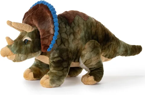 Vista 3 de The Petting Zoo Triceratops - Peluche de peluche, regalo para niños, animales de dinosaurio, juguete de peluche de dinosaurio Triceratops, 16