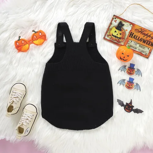 Vista 5 de Disfraz de calabaza para bebé, niña, niño, disfraz de Halloween, mameluco de punto, ropa de otoño e invierno