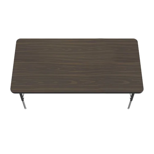 Vista 12 de Correll - Mesa de actividades rectangular Econoline de 30 x 60 pulgadas, parte superior de melamina de nogal con forma, altura ajustable