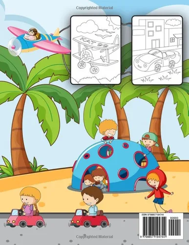 Vista 2 de Colorful Wheels Fun Vehicle Coloring Book for Kids