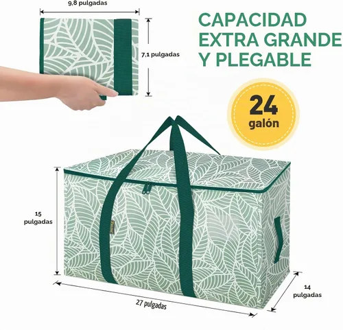 Vista 2 de BALEINE Paquete de 2 bolsas de mudanza de gran tamaño con asas reforzadas, bolsa de almacenamiento resistente para ropa, suministros de mudanza