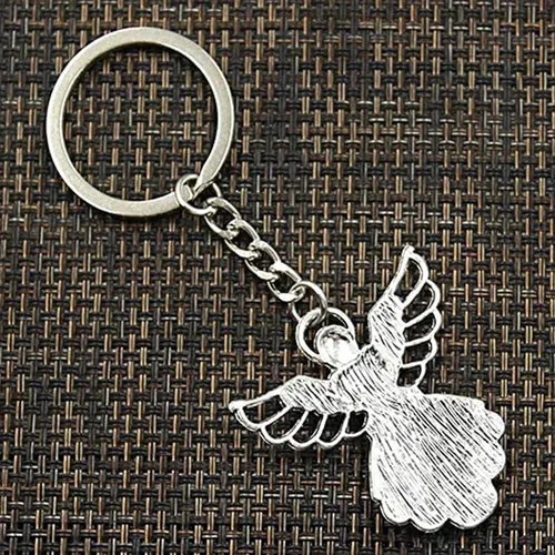 Vista 2 de TOPINCN 50Pcs Angel Pendant Keychain, Vintage Angel Charm Keychain Zinc Alloy Auspicious Meaning Guardian Angel Keyfor Women Girls Baby Baptism