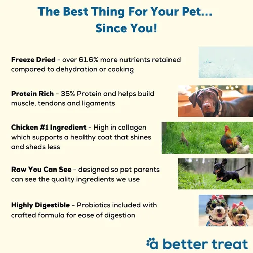 Vista 4 de A Better Dog Food Alimento seco para perros con pollo Crudo que puedes ver croqueta alta en proteínas + alimento crudo liofilizado para perros