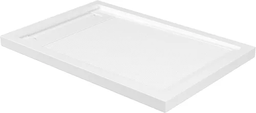 Vista 17 de OVE Decors Base de ducha rectangular de 32 pulgadas de ancho x 36 pulgadas de profundidad, drenaje lateral oculto, acrílico blanco, diseño reversible
