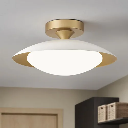 Vista 12 de YURNYQ Lámpara de techo LED moderna regulable en negro y dorado de 11.81