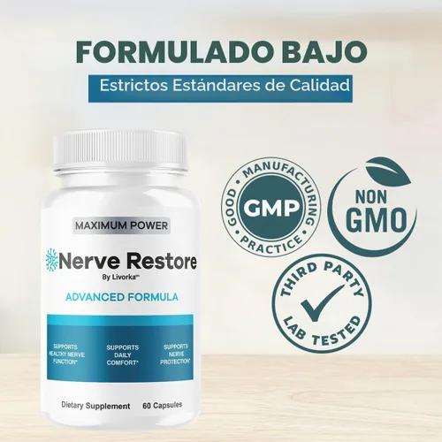 Vista 6 de (2 unidades) Nerve Restore - Cápsulas de fórmula avanzada para restaurar los nervios, fórmula natural premium, píldoras diarias NerveRestore que