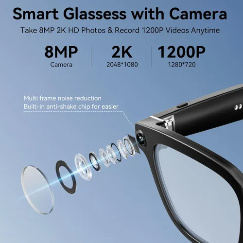 Vista 7 de Gafas inteligentes con cámara, gafas de grabación de video 1080P