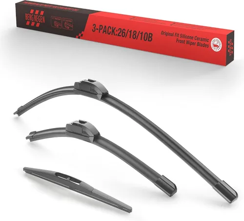 Vista 111 de BERG REGEN Escobillas limpiaparabrisas de 15"+15" con escobilla trasera de 13" - Juego de repuesto automotriz para Jeep Wrangler JK 2008 2009 2010