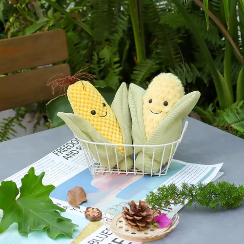Vista 4 de Apricot Lamb Juguetes de comida, peluche de maíz fresco, suave, perfecto para niños