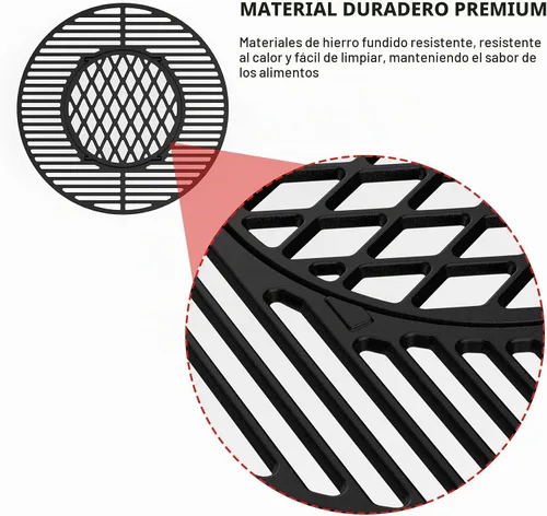 Vista 5 de Skyflame Charkettle - Rejilla de hierro fundido 2 en 1 de 21.5 pulgadas de repuesto para parrilla, sistema de barbacoa gourmet, compatible