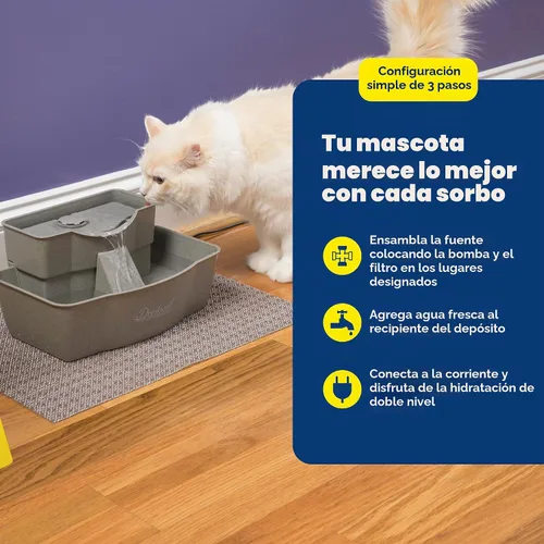Vista 6 de Bebedero PetSafe fuente de agua de varios niveles para mascotas