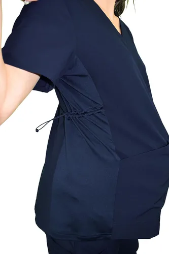 Vista 3 de Camiseta médica de enfermería médica con cuello en V para mujer GT Performance