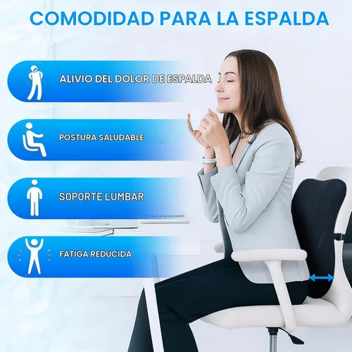 Vista 6 de Juego de cojín de asiento de espuma viscoelástica y almohada de apoyo lumbar de terciopelo suave, cojines de silla de computadora cómodos