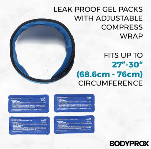Vista 4 de Bodyprox Paquete de hielo facial para mandíbula, cabeza y barbilla, envoltura ajustable caliente y fría para muelas del juicio y alivio del dolor