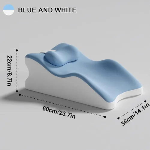 Vista 2 de Almohada de espuma viscoelástica de contorno – Almohada de apoyo cervical para aliviar el dolor de cuello, almohada ergonómica ortopédica