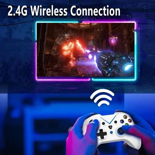 Vista 4 de Control inalámbrico para Xbox One doble vibración incorporada de 24 HZ Gamepad compatible con Xbox OneOne SOne XSeries SSeries XPS3Windows 10