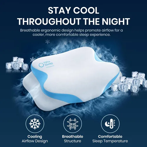 Vista 3 de Almohada cervical para el cuello Almohada de espuma viscoelástica
