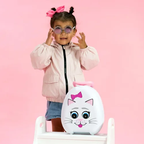 Vista 9 de My Carry Potty - Orinal de viaje para niños de 18 meses a 3 años, gato Gato Blanco