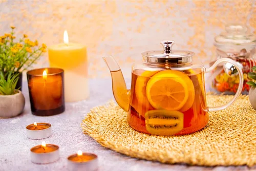 Vista 4 de Aserson Tetera de vidrio de 37.2 fl oz/37 oz, resistente al calor, infusor de acero inoxidable, hecha a mano, cafetera de té de hojas, vidrio