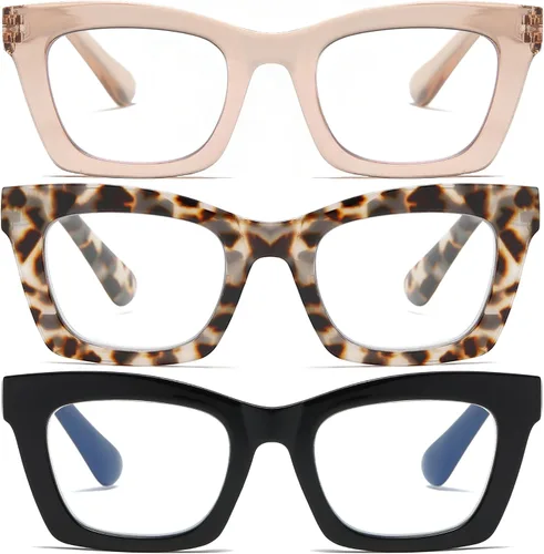 Vista 10 de Lentes de lectura elegantes para mujer con bloqueo de luz azul y bisagra de resorte