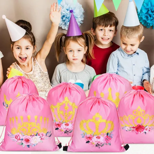 Vista 24 de Sweetude 24 bolsas de regalo de fiesta Let's Glow con cordón, decoración para niñas, niños, cumpleaños, bodas, fiestas