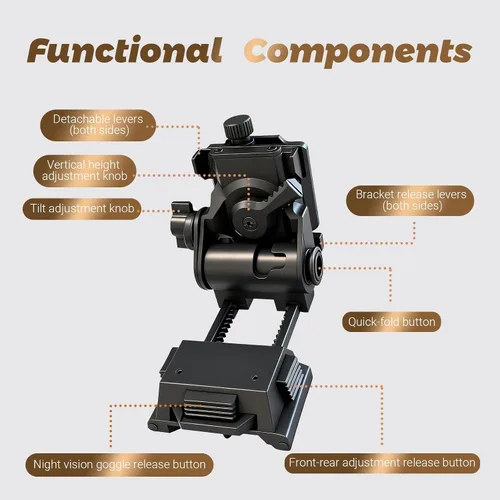 Vista 5 de Helmet Mount Night Vision Goggles Nylon NVG Tactical Helmet Mount Adjustable Full Nylon Tactical Helmet Mount for L4G24 Nvg Mount