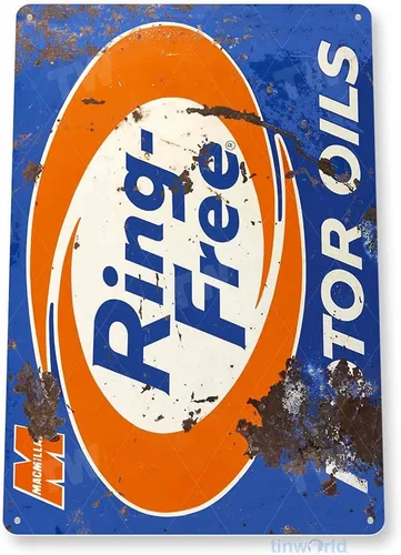 Vista 3 de Tin Sign B524 Anillo última intervensión Aceite de motor Aceite de metal Sign Gas Auto cochera rústico decoración