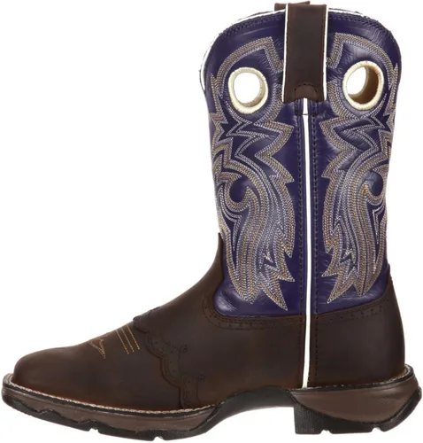 Vista 11 de Durango Bota Rebel de 10" para Mujer Briar marrón y rojo oxidado.