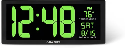 Vista 15 de AcuRite 75114M Reloj digital LED de 10 pulgadas con atenuación automática de brillo, blanco
