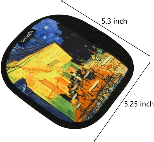 Vista 3 de CM Paquete de 5 manijas de neopreno para equipaje de neopreno, identificadores de equipaje para bolsa de viaje, equipaje o maleta