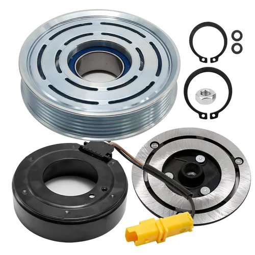 Vista 2 de Kit de reparación del embrague del compresor de CA Reemplazo de la bobina de la polea para MINI Cooper 2008-2013 4 Cyl 1.6L SD6V12 4.68" Polea