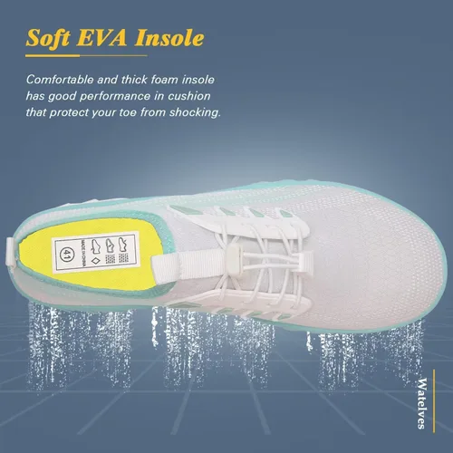Vista 5 de WateLves Zapatos de agua para hombres y mujeres, para natación, playa, piscina, surfear, hacer yoga o aerobics en el agua, calcetines para el agua