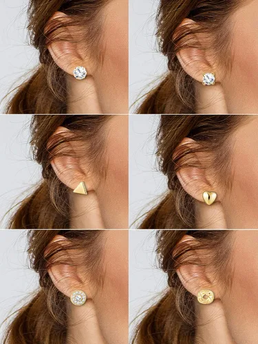 Vista 5 de BBTO Juego de 24 pares de aretes de perlas de cristal, joyería para mujeres y hombres