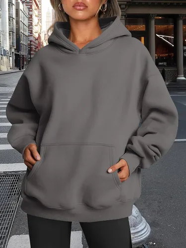 Vista 108 de Trendy Queen - Sudaderas extragrandes con capucha para mujer, suéteres de manga larga, sin botones, de vellón, de otoño, ropa de invierno