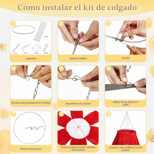 Vista 7 de MODFUNS Kit de cortina de techo para colgar, kit de cortina de techo de 12 pulgadas con 2 paneles de 5 x 20 pies, tela de cortina de techo de gasa