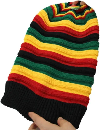 Vista 5 de RW Gorro clásico Rasta Slinky para hombre, negro/rasta, talla única, Negro/Rasta