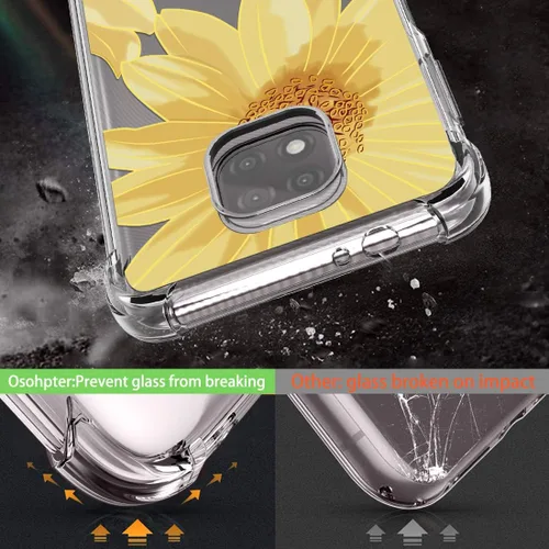 Vista 3 de Osophter Funda para Moto G Power 2021, diseño floral floral para niñas y mujeres, absorción de golpes, flexible de goma TPU para Motorola G Power