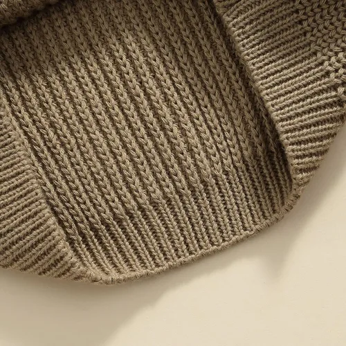 Vista 7 de Karwuiio - Suéter de punto para bebé, niña, niño, cuello redondo, manga larga, sudadera para otoño e invierno