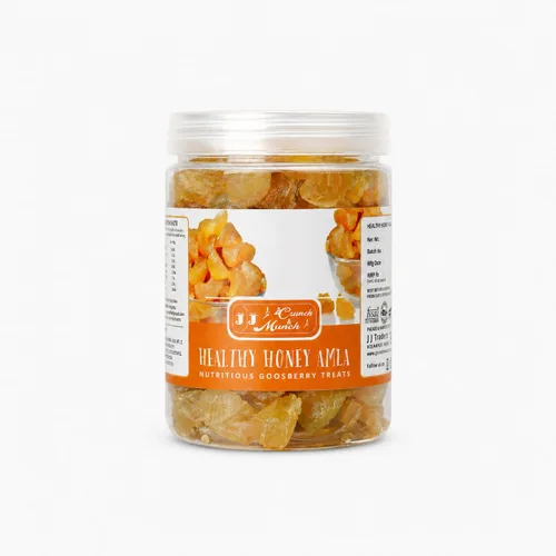 Vista 3 de J J Crunch N Munch Honey Amla Candy, sin azúcar, miel natural endulzada, grosella espinosa india, (4.23 oz)